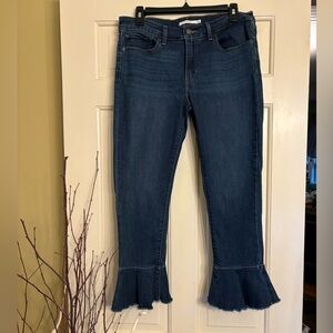 Levi’s 711 Skinny Cropped Ruffle Hem Jeans Size 30 (10)